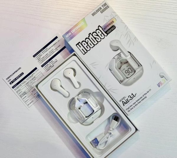 AIR 31 EARBUDS - Wireless Earbuds with Crystal Transparent Case